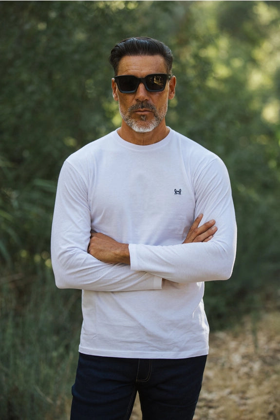 Wit long-sleeve T-shirt – 100% katoen