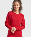 Rood dames sweatshirt in zachte comfort fit, ideaal voor personalisatie bij cstmx.